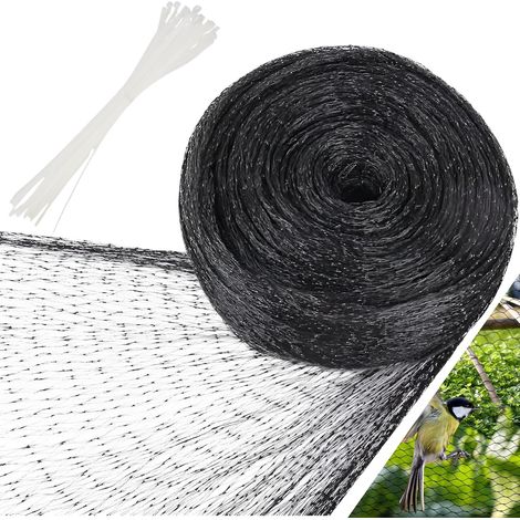 Filet Anti Oiseaux - 4x15M - Maille 2cm - PE Robuste - Jardin Etang Voliere - Avec 50 Attaches (1/5)