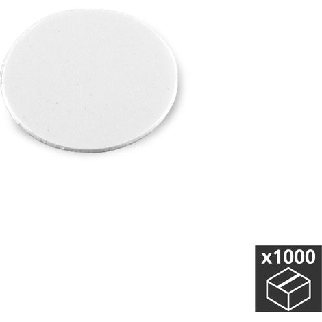 Emuca Lotto di 1.000 tappi coprivite, adesivi, diametro 13 mm, Tecnoplastica, Bianca (1/3)