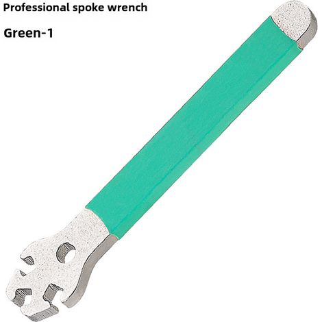 Clé à rayons pour VTT, outil de réglage et d'installation de jantes avec fil d'acier et capuchons de rayons colorés (Clé à rayons professionnelle - Verte) (1/5)