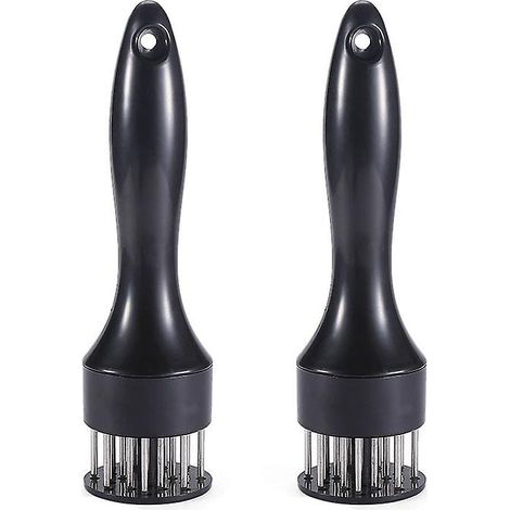 Comprend 2 aiguilles attendrissantes en acier inoxydable avec pointes perforantes - Marteau à steak manuel professionnel pour attendrir la viande en cuisine (1/5)