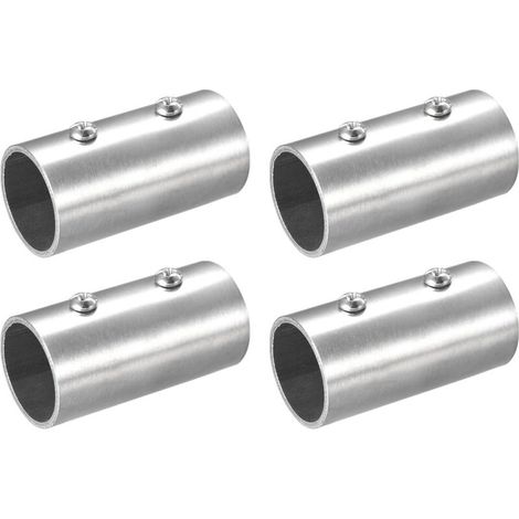 A 4 Pcs Straight Tube Connector, 2 Way Stainless Steel Handrail Connector, 60mm Length, for 1"(25mm) OD Tube for Railing