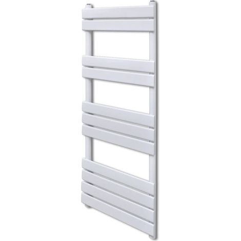Vidaxl – Radiateur sèche-serviettes vertical 600x1200mm – Acier blanc – 11 barres transversales de 60mm – Système eau chaude pour séchage rapide (1/6)