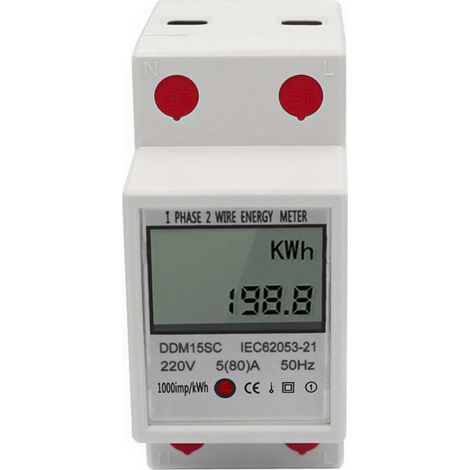 Medidor de energía multifuncional monofásico DDM15SC con pantalla LCD 220V/50Hz 5-80A (1/5)