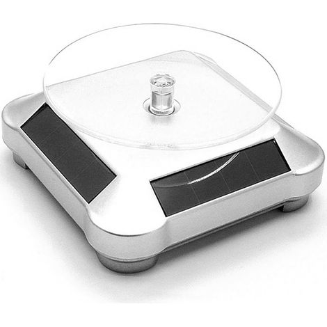 Support Tourne Disque Solaire - Plateau Rotatif 360° pour Bijoux Montres et Collections - Alimenté Solaire ou Pile AA - Capacité 500 g - 1 Pièce (1/5)