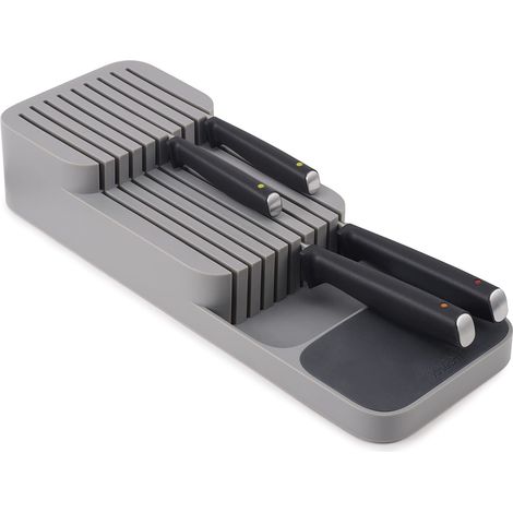 Plateau de rangement DrawerStore pour tiroir de cuisine, pour couverts et argenterie, gris (1/5)