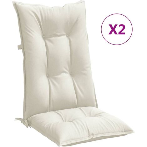 Maison Exclusive - Hochlehner-Auflagen 2 Stk. Melange Creme 120x5 (1/5)