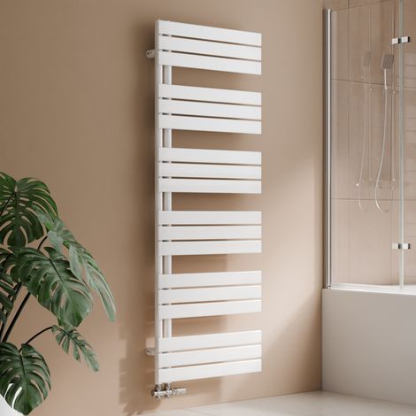 S’AFIELINA Sèche-serviettes eau chaude 958W Lateral connection Tube plat Sans vanne Blanc 160×600mm