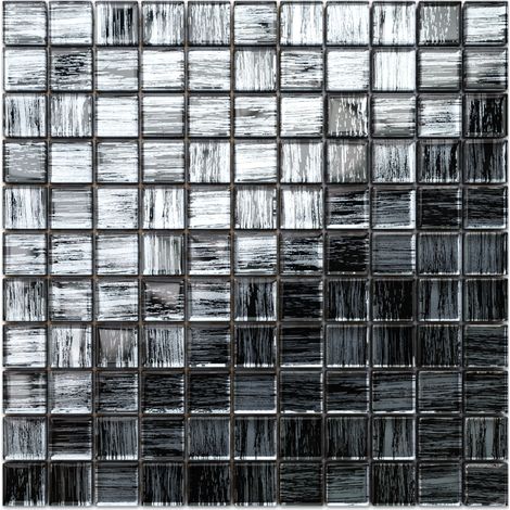 Ilcom mosaico in vetro su rete per bagno e cucina  30cm x 30cm  - Clipped jeans (1/3)
