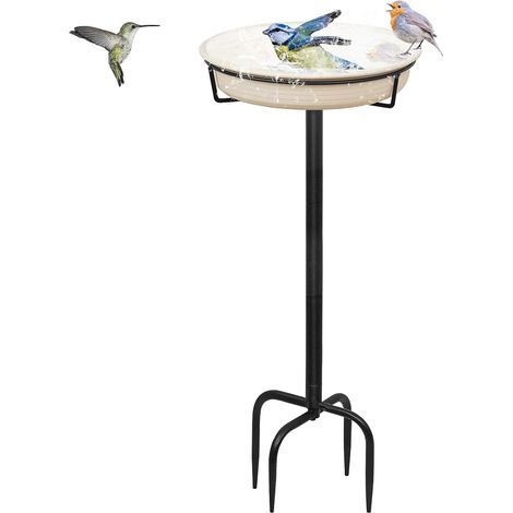 Bird Bath on Stand, Frost-Resistant Bowl, Steel Stand, For Garden and Wild Birds (1/5)