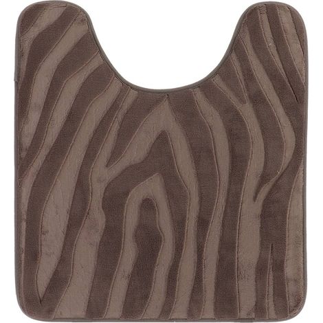 Tappetino per wc con memoria di forma in microfibra effetto zebra 45x50 cm - grigio topo - Tendance (1/3)
