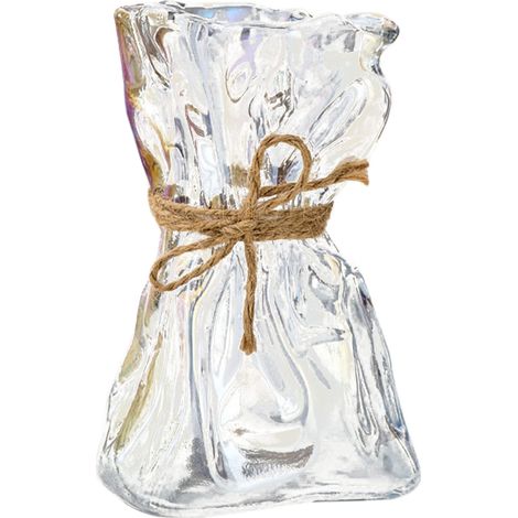 Vase en verre Transparent irrégulier, pièce maîtresse de Table artistique Vintage décorative pour la maison colorée (1/5)