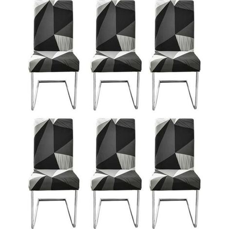 Housse de Chaise Salle à Manger Extensible 6 Pièces,Couverture de Chaise Facile à Nettoyer pour Décor Salle à Manger Hôtel (1/4)