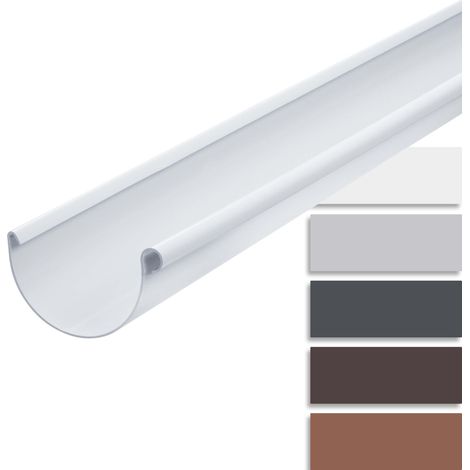 INEFA Dachrinne Kunststoff halbrund 200cm Regenrinnen PVC, einfache Steckmontage, Made in Germany - NW100 / 100mm, 1 Stück Weiß