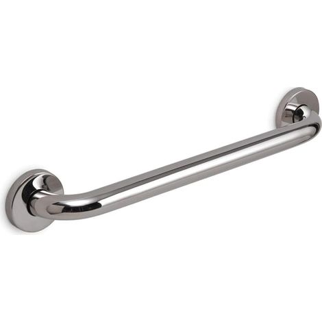 BARRA DE APOYO DE ACERO CROMADO CEPILLADO DE 45 CM PARA PERSONAS CON DISCAPACIDAD (1/3)