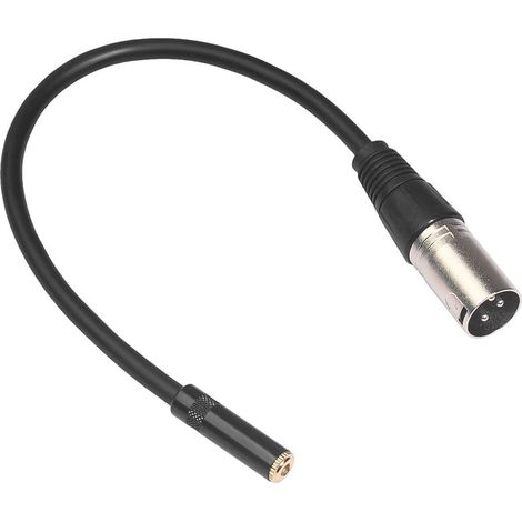 XLR-auf-3,5-mm-Audioadapterkabel zum Anschluss von Soundkarten und Mikrofonen. 30 cm langes Kabel mit XLR-Stecker auf 3,5-mm-TRS-Buchse für Audiogeräte wie Verstärker und Mischpulte. (1/5)