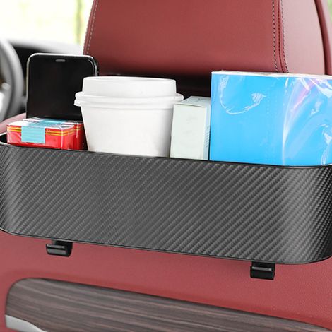 (Exklusiv in Südostasien erhältlich) Aufbewahrungsbox mit Haken für die Autositzlehne, multifunktionaler Auto-Organizer, integrierter Getränkehalter, Taschentuchbox (UVP: 139.000 VND) Schwarz (1/2)