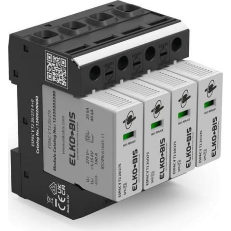 Protector contra sobretensiones espac V T2 20/275 4+0 12400200080