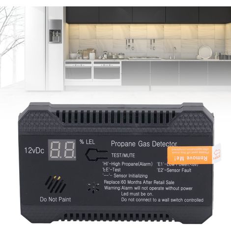 Brenngasdetektor mit leistungsstarkem 85 dB Alarm, schwarzer 12 V Sensor. (1/5)