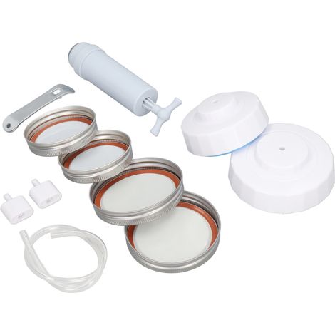 Kit de mise sous vide pour bocaux Mason, accessoire de mise sous vide avec tuyau et couvercle, pompe à vide manuelle et portable (1/5)