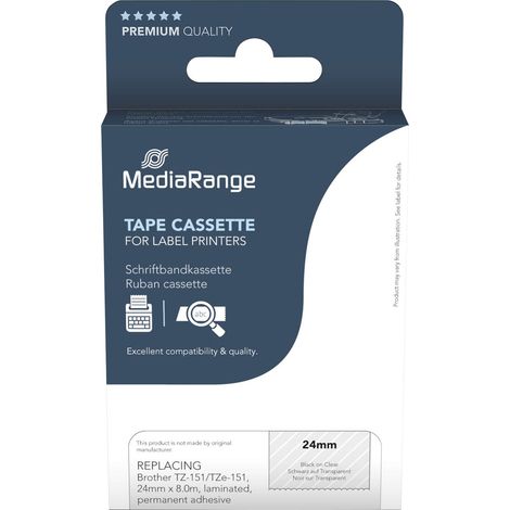Ruban de marquage MEDIARANGE MRBTZ151, remplace Brother TZ-151/TZe-151