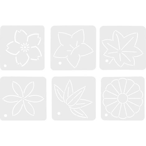 Pochoirs patchwork à motifs floraux (6 pièces) (1/2)