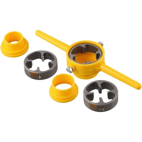 Jeu de matrices d'enfilage manuel de tuyaux en PVC, 6 pièces (NPT 1/2", 3/4", 1"), outil de taraudage de filetage externe de tuyau d'eau en plastique (1/3)