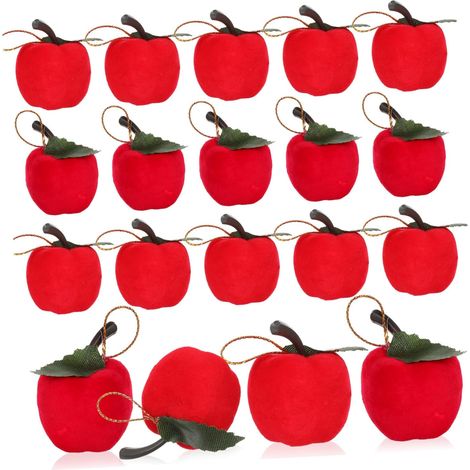 24pièces Décorations Suspendues de Noël Forme de Pommes Rouges pour Sapin de Noël et Intérieur pour Fêtes Célébrations (1/5)