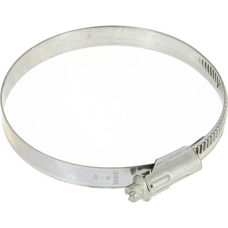 Collier inox crémaillère emboutie b.pleine 12mm Ø80 à 100