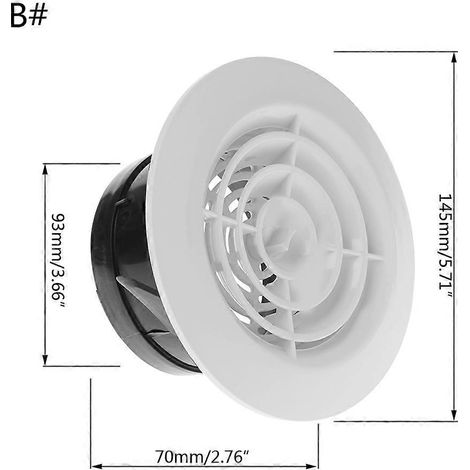 Grille d'aération, soupape d'extraction, diffuseur circulaire, conduit, hotte de ventilation, mm, spirale (1/5)