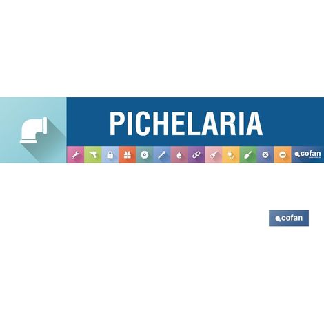 Señalética imantada 975 x 200 mm en pvc para expositores perforados y góndolas
