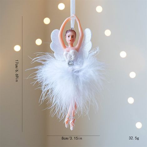 Ornement De Noël - Danseuse Ballet - Jupe En Fil Synthétique Souple - Design Détaillé - Pour Arbre De Noël - 17 X 8 Cm - Lot De 1 (1/2)