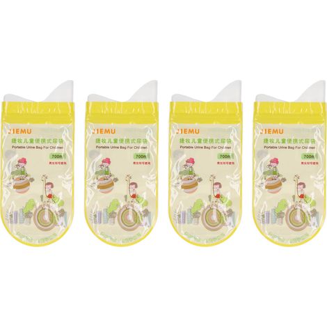 Lot de 4 sacs à urine pour enfants, idéaux pour le camping, les voyages et la voiture. Sacs à vomi portables de 700 ml. (1/5)