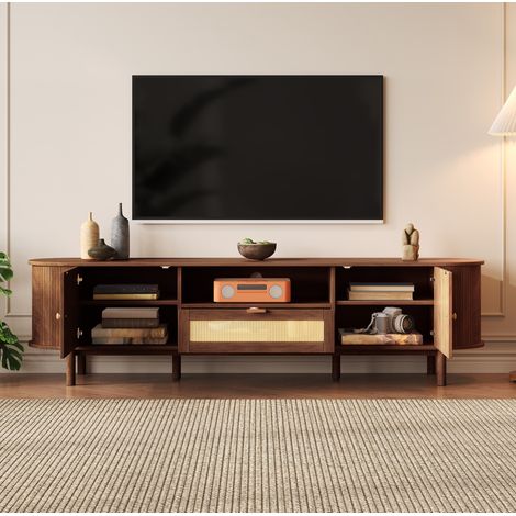 Mobile TV moderno in MDF noce 175 cm con 2 ante OKMYHOME (1/5)