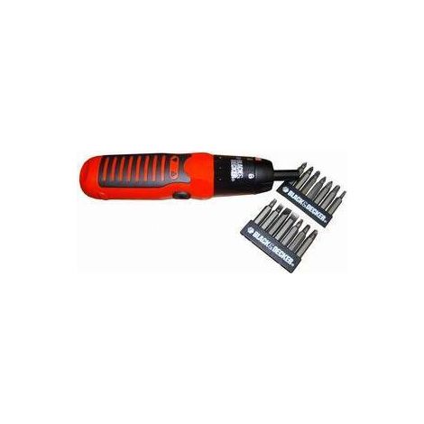 Avvitatore/Cacciavite a batteria 4 batterie AA completo di inserti Black&Decker