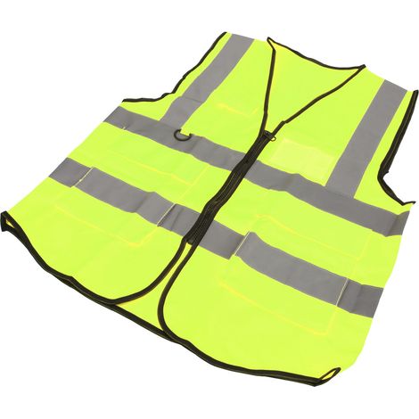 Gilet de sécurité réfléchissant, imperméable, à poches multiples, haute visibilité, fermeture éclair frontale, pour Guardian Green (1/5)