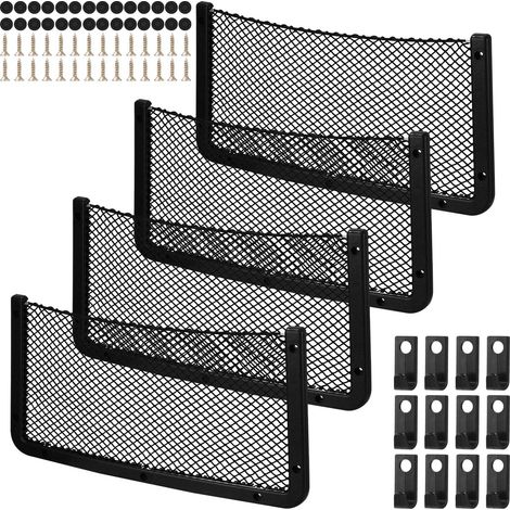 4 reti portaoggetti per auto, organizer per bagagliaio 4020 cm, con 28 viti, 12 ganci, borsa portaoggetti multifunzionale per auto per camper, barche (rete elastica)