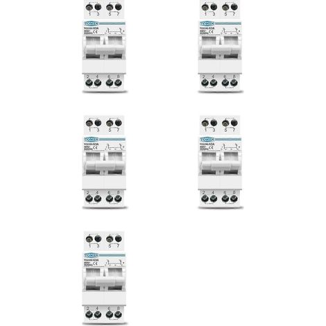 5X TOMZN TO219G 2P 63A MTS Interrupteur de sectionnement à double alimentation manuelle avec verrouillage et disjoncteur (1/3)