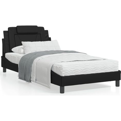 vidaXL Giroletto Viana con LED senza Materasso Nero 100x200 cm (1/5)