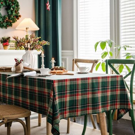 Mantel rectangular a cuadros，mantel individual antipolvo，ideal para vacaciones，restaurantes y picnics，140 x 260 cm (1/5)
