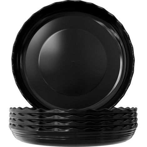 Lot de 5 Soucoupes de Pot de Plantes Noires Durables, Pot de Fleur Rond Soucoupe de Pot de Fleurs Plateaux de Plantes en Plastique Conteneurs Pots de Plaque de Plante pour Jardin extérieur in (1/5)