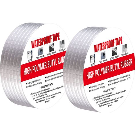 Outdoor Waterproof Butyl Tape – Multi Purpose Leak Repair Sealant Tape – VOC Free Aluminum Butyl Repair Tape for Pipes RV Awnings Sailboat Roofs Windows Boats (1/5)