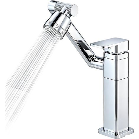 Brass bathroom sink faucet with temperature display (1/5)