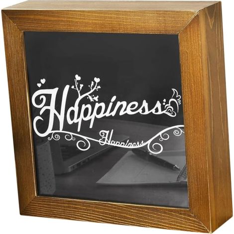 Tirelire Cadre Photo en Bois Multi-usages pour Garçon et Filles et Adultes, Pot D'épargne pour Bureau et Rangement, Développe la Gestion Financière (1/5)