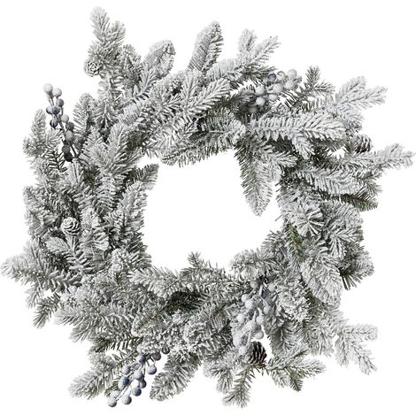 Weihnachtskranz Aspe Grün beschneidt Ø 50 cm Höhe 8 cm - Kunstpflanze