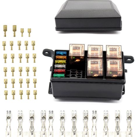 3Pièces Porte-Fusibles 12V 6 Voies 6 Relais 12V (1/2)