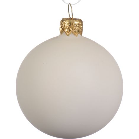Box 4 Palline Vt Bianco Latte Opaco 10 Cm