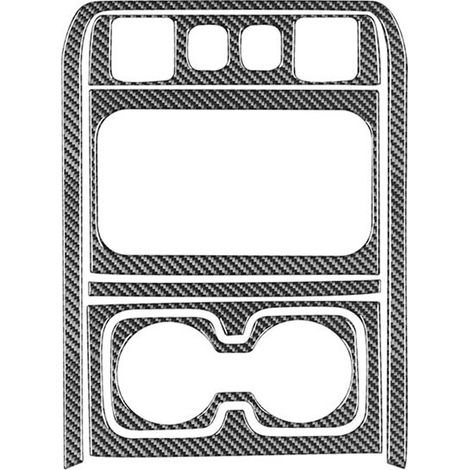 Accesorios de fibra de carbono para Chevy Silverado Sierra 1500 2014-2018: Panel de almacenamiento de la consola central, cubierta del portavasos. (1/2)