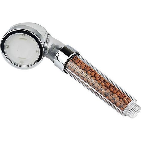 Douche de photothérapie LED à ions négatifs, booster de douche spa, économie d'eau, contrôle de la température, buse à main colorée (1/4)