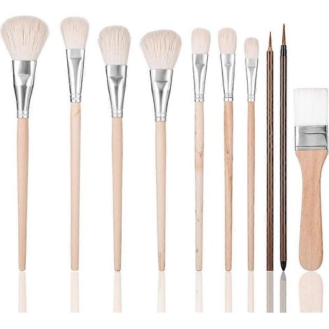 Set mit 20 weichen Emaillepinseln für Keramik, geeignet für Acryl- und Aquarellmalerei sowie Ölmalerei auf Keramik. (1/5)