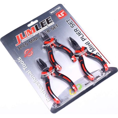Jeu de pinces de bijoutier 1 pièce 4,5" rouge, pour bricolage (1/5)